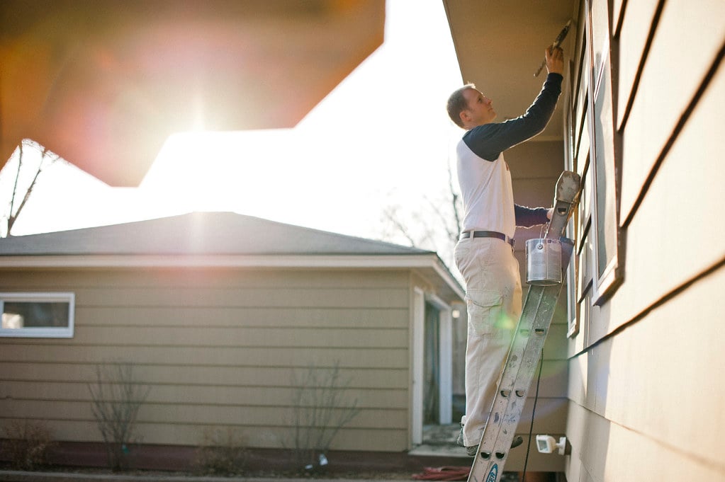 KD Painting team member working on a painting project in Bloomington, Minnesota